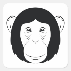 Sticker Carré Silhouette du visage de Chimpanzé