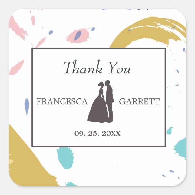 Sticker Carré Silhouette gris (Devant)