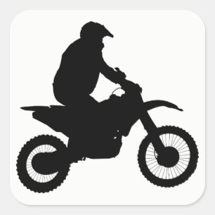 Sticker Carré Silhouette Motocross