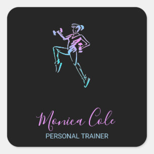 Sticker Carré Silhouette noire de l'entraîneur