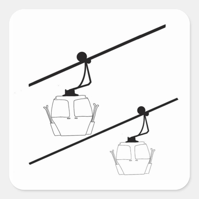 Sticker Carré Silhouette noire des gondoles (Devant)