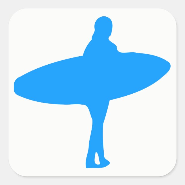 Sticker Carré Silhouette surf (Devant)