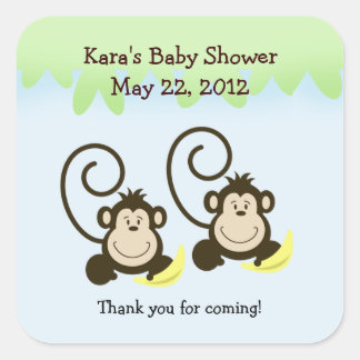 Sticker CARRÉ SILLY MONKEYS TWINS Favoriser