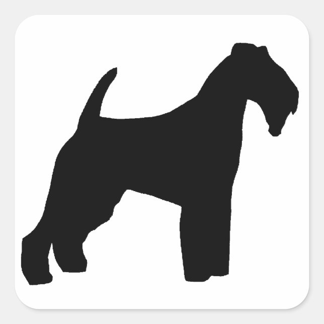 Sticker Carré Silo de Welsh Terrier (Devant)