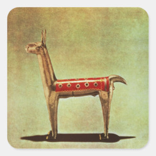 Sticker Carré Silver Llama Figurine, du Pérou, après 1438