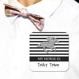 Sticker Carré Silver Racehorse Derby Jour pari