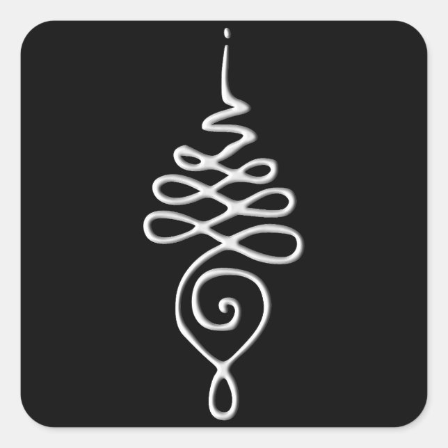 Sticker Carré Silver Unalome  (Devant)