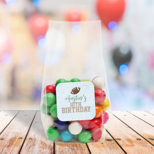 Sticker Carré Simple Anniversaire Cute Sports Football Party Pap