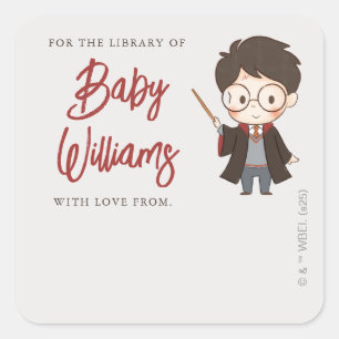 Sticker Carré Simple Baby Shower Harry Potter
