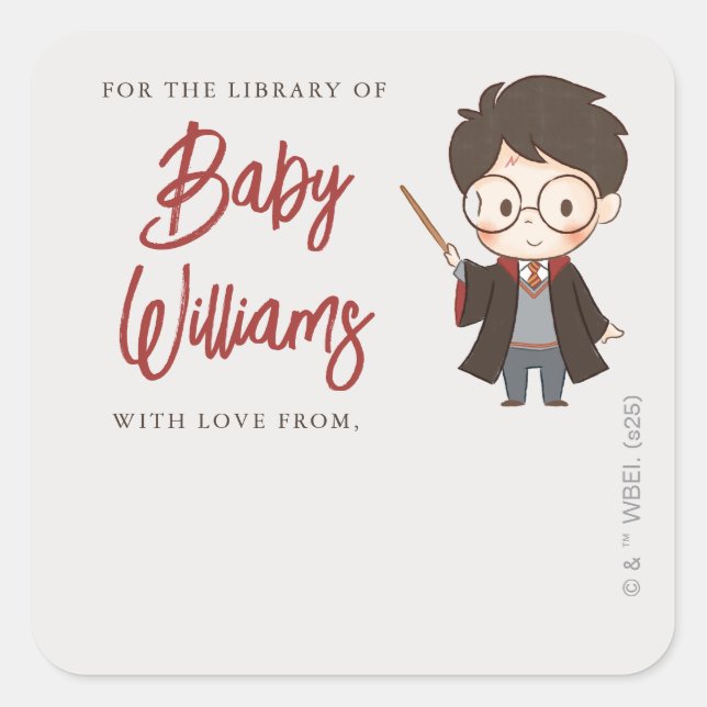Sticker Carré Simple Baby Shower Harry Potter (Devant)