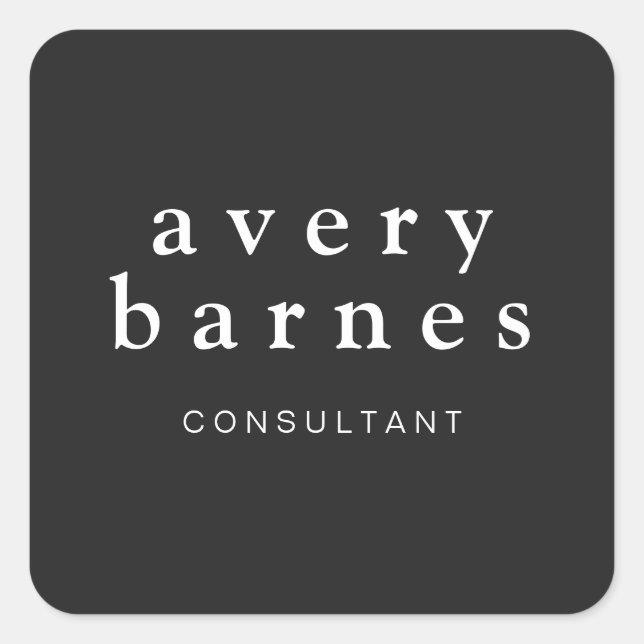 Sticker Carré Simple Black Creative Professional Moderne (Devant)