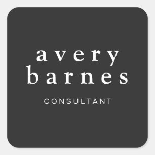 Sticker Carré Simple Black Creative Professional Moderne
