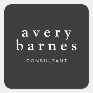 Sticker Carré Simple Black Creative Professional Moderne