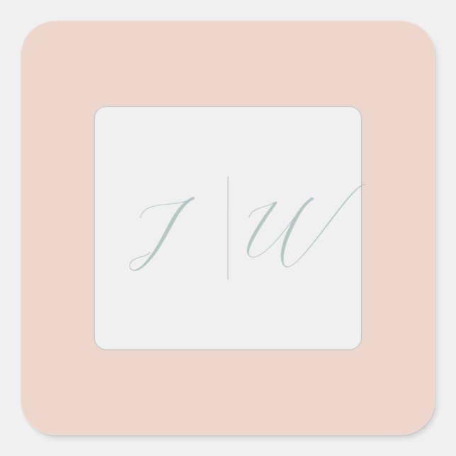 Sticker Carré Simple Blush | Sage Modern 2 Mariage (Devant)