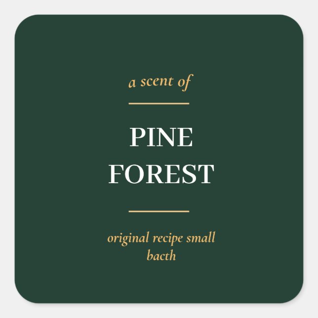 STICKER CARRÉ SIMPLE BOÎTE VERTE SOMBRE MINIMALE MODERNE (Devant)