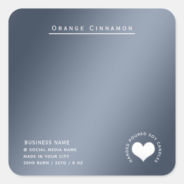 Sticker Carré Simple coeur blanc moderne (Devant)
