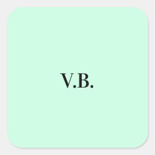 Sticker Carré Simple couleur unie ajouter nom texte monogramme