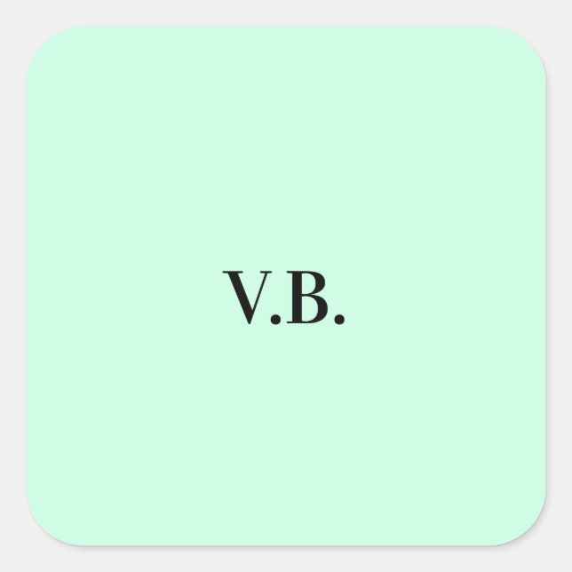 Sticker Carré Simple couleur unie ajouter nom texte monogramme (Devant)
