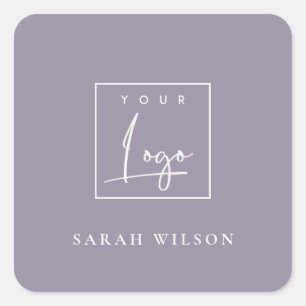 Sticker Carré Simple Dusky Lilac Promotion personnalisée Logo d'