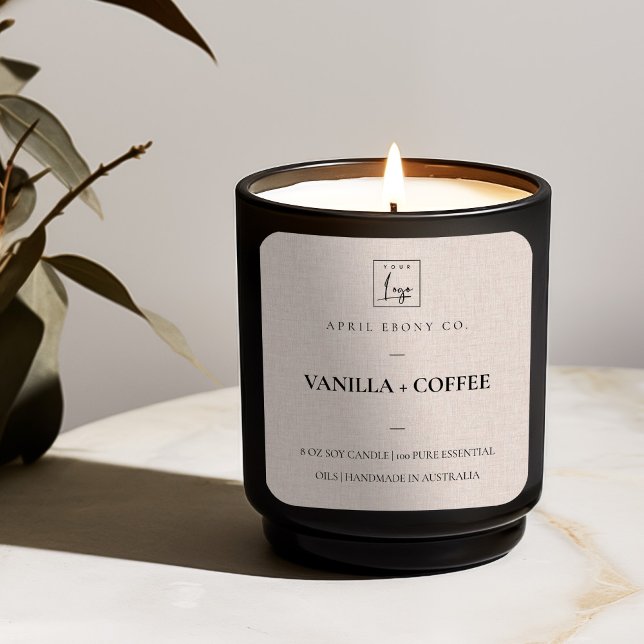 STICKER CARRÉ SIMPLE ÉLÉGANT MINIMAL URBAN BLUSH LINEN LOGO (Créateur téléchargé)