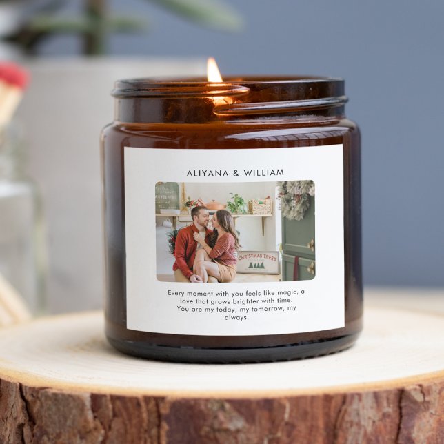 Sticker Carré Simple Élégant Photo de Couple Personnalisé (Créateur téléchargé)