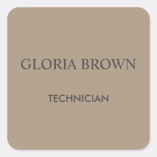 Sticker Carré Simple entreprise brune minimaliste