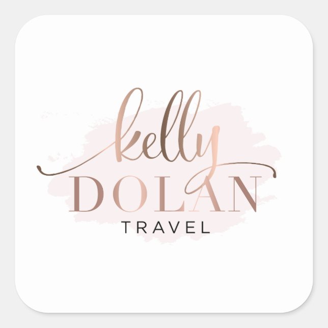 Sticker Carré Simple Entreprise Personnalisée Ajoutez Votre Prop (Devant)