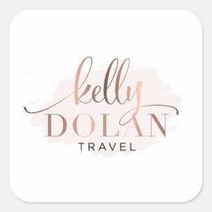 Sticker Carré Simple Entreprise Personnalisée Ajoutez Votre Prop