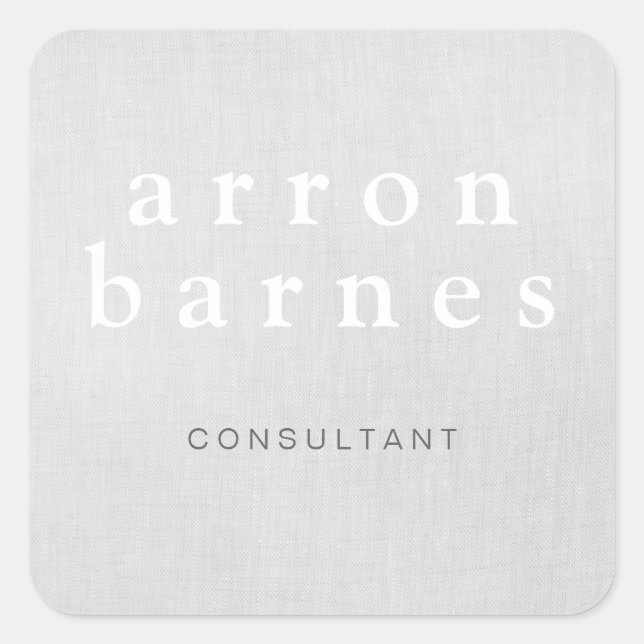 Sticker Carré Simple Gris Clair Moderne Concepteur Minimaliste (Devant)