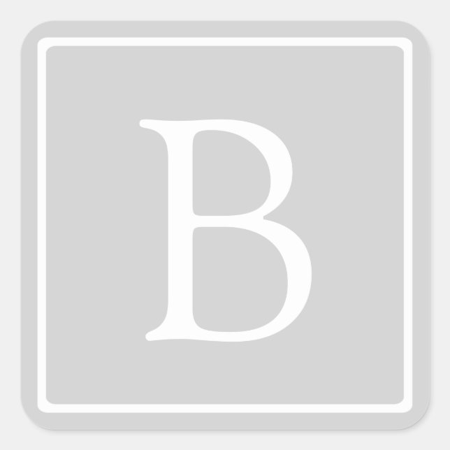 Sticker Carré Simple Light Grey monogram (Devant)