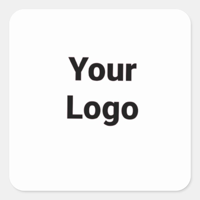 Sticker Carré Simple logo personnalisé minimal élégant ici entre (Devant)