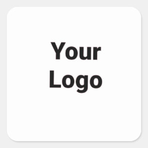 Sticker Carré Simple logo personnalisé minimal élégant ici entre