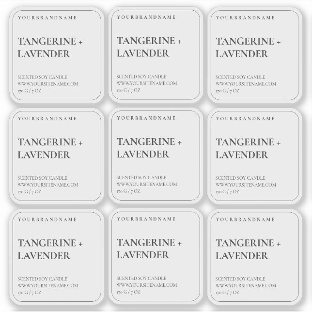 Sticker Carré simple minimaliste à bougie claire (Devant)