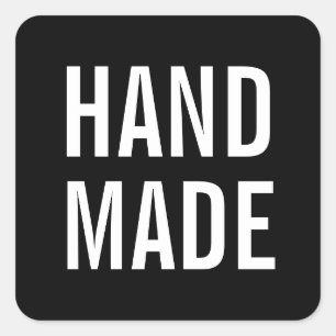 Sticker Carré Simple minimaliste moderne noir artisanal