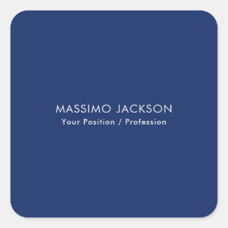 Sticker Carré Simple Plain Minimalist Elegant Modern Blue