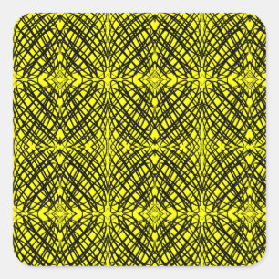 Sticker Carré Simple Scribble   Carreaux miroir   Jaune  