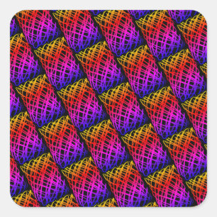 Sticker Carré Simple Scribble   Half Drop   Arrière - plan noir