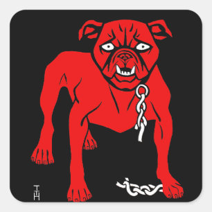Sticker Carré Simplicissimus Staffordshire Bul Terrier - Vintage