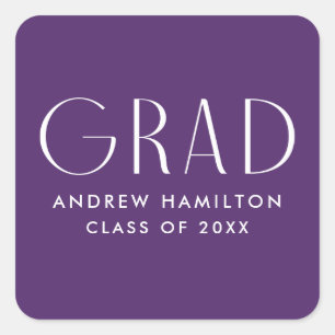 Sticker Carré Simplicité moderne Purple Graduation