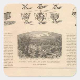 Sticker Carré Simpson, Hall, Miller et Traveler's Company