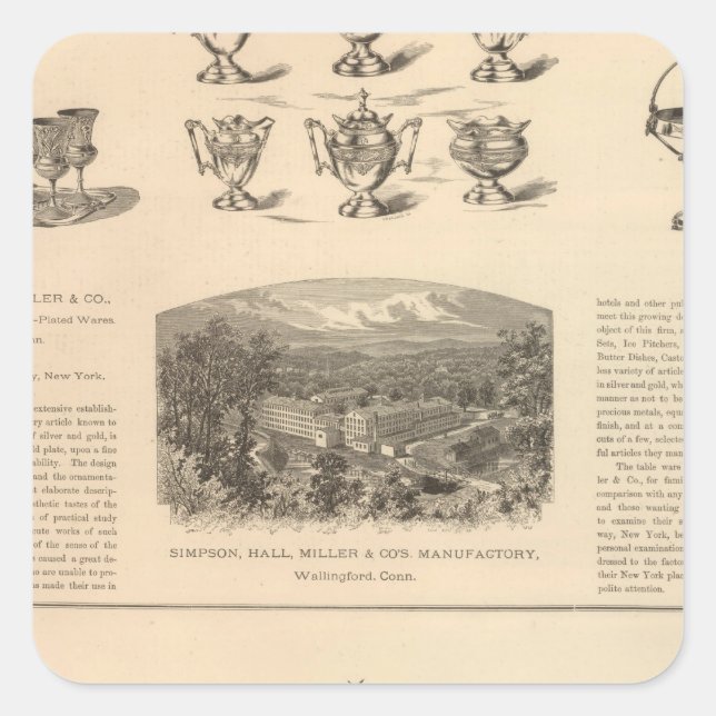 Sticker Carré Simpson, Hall, Miller et Traveler's Company (Devant)