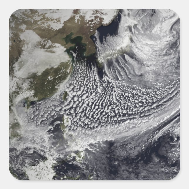 Sticker Carré Simulation de nuage d'une seule journée 4 (Devant)