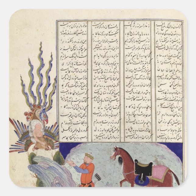 Sticker Carré Simurgh propose Zal, le père de Roustem (Devant)