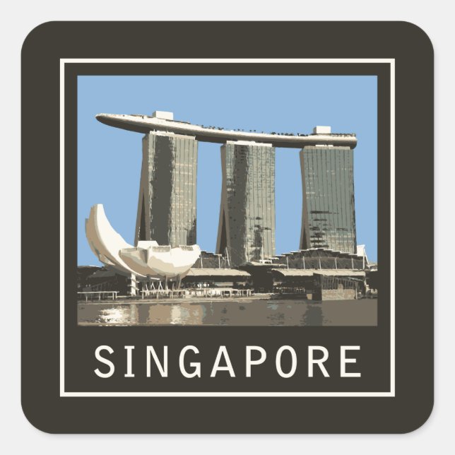 Sticker Carré Singapore Marina Bay Sands (Devant)