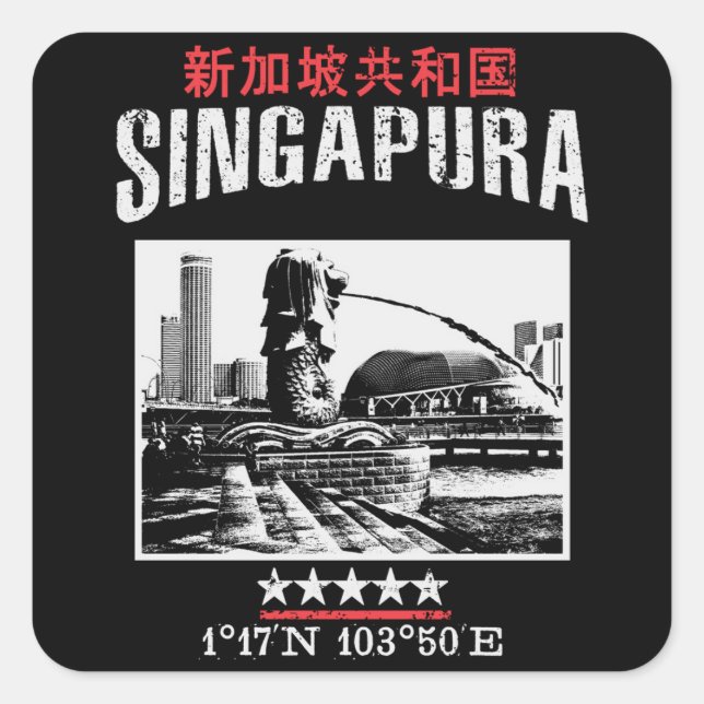Sticker Carré Singapour (Devant)