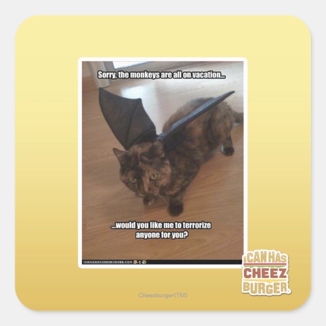 Sticker Carré Singes en vacances (Devant)