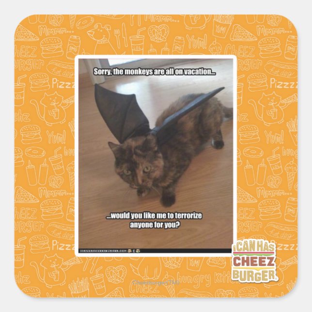 Sticker Carré Singes en vacances (Devant)