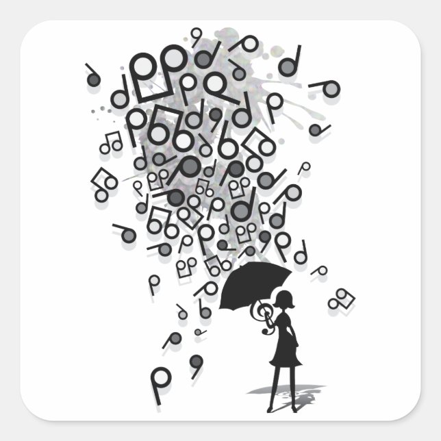 Sticker Carré Singin' dans la pluie (Devant)