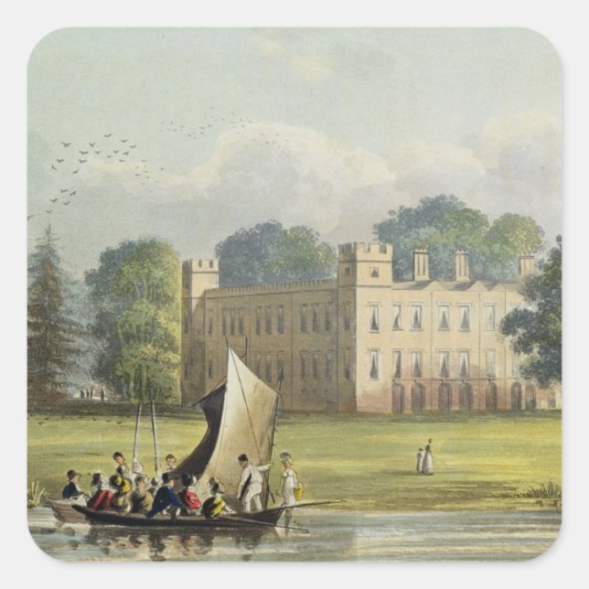 Sticker Carré Sion house, de R. Ackermann's (1764-1834) 'Repos (Devant)