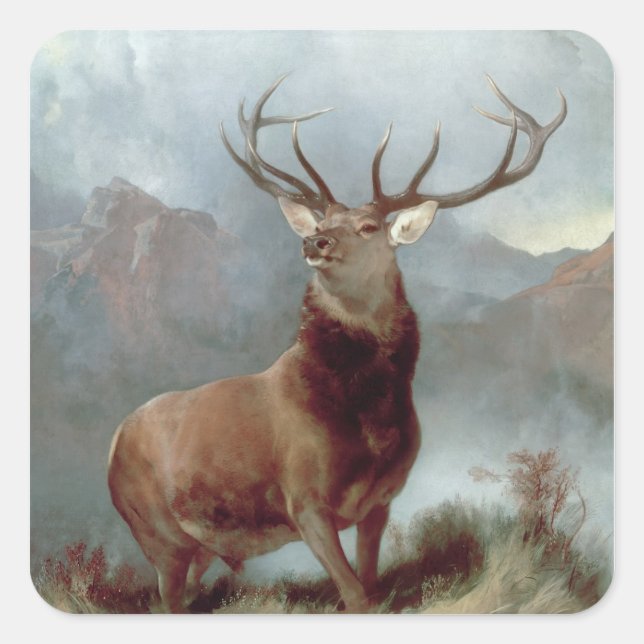 Sticker Carré Sir Edwin Landseer | Monarque du Glen, 1851 (Devant)